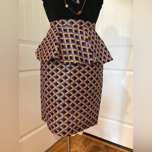 NEW! Ankara African Print Peplum Waist Slim Pencil Skirt Custom Handmade